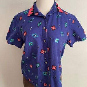 Colorful Patterned Women's Blouse